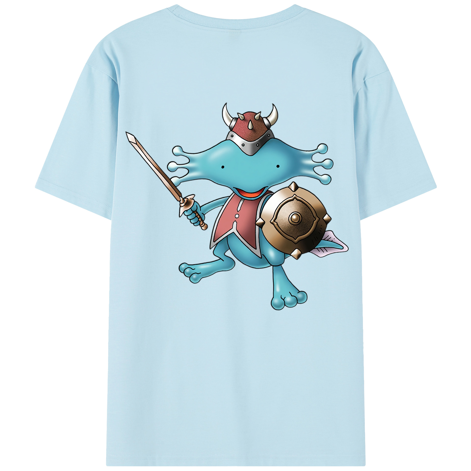 （画像用） ドラゴンクエスト Doragon Kuesuto Dragon Quest 綿100％半袖Tシャツ（背面プリント）